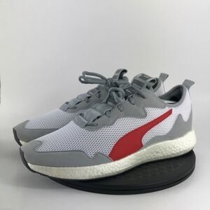 Puma NRGY Gray/Red Athletic Running Shoes 192621-01 Men’s Size 14